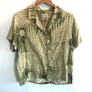 Jams World | Palm Print Button Down Top